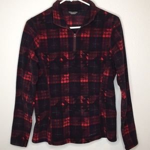 Eddie Bauer buffalo print fleece quarter zip